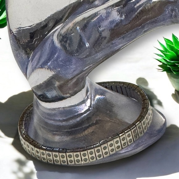 💎💟Vintage Metal & Crystal Stretch Bracelet - Picture 1 of 11